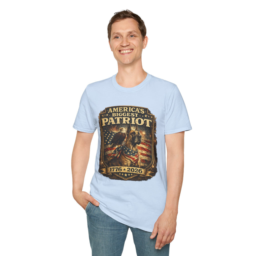 Patriot T-Shirt — Great Dane 1776–2026 Vintage Eagle Flag Tee