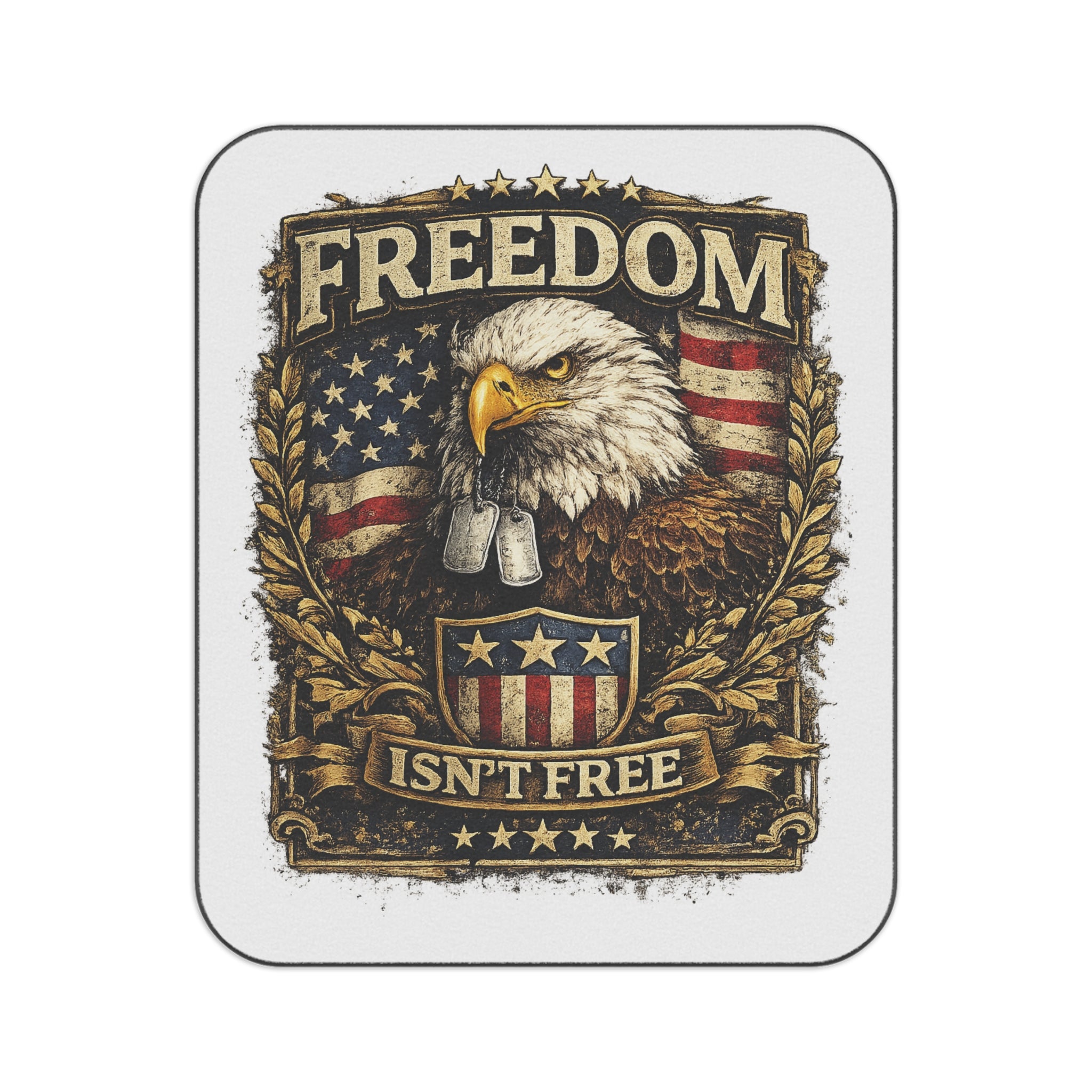 Freedom Isn't Free Picnic Blanket — Patriotic Eagle American Flag Outdoor Blanket