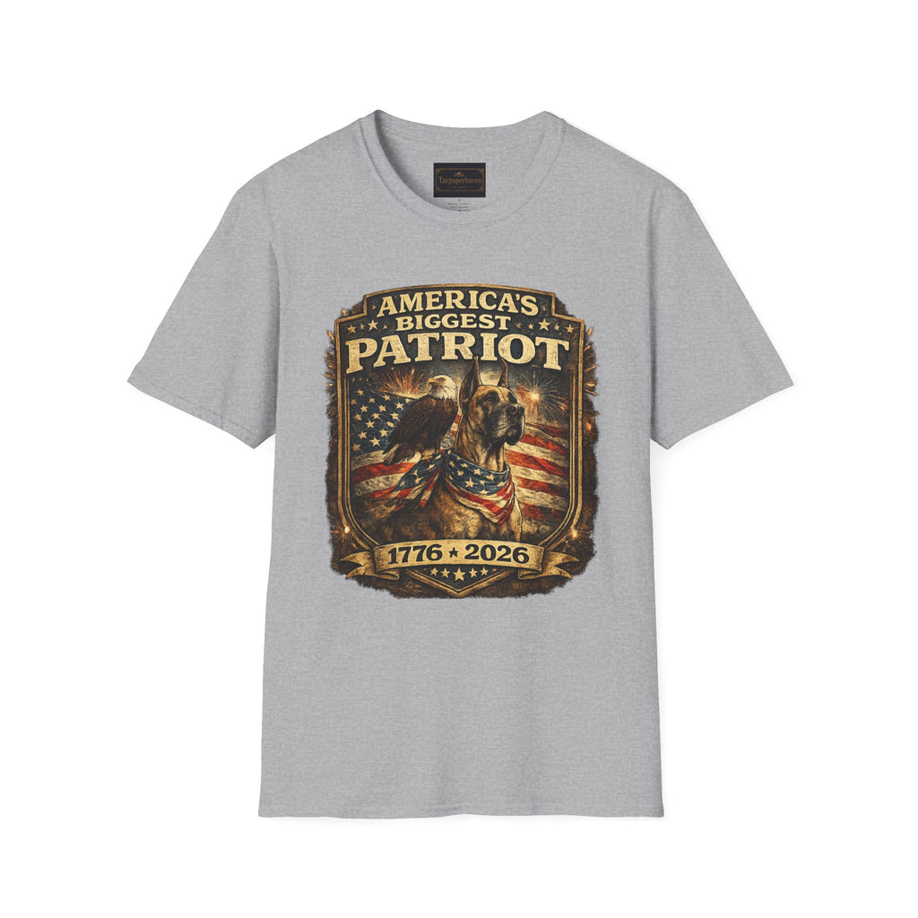 Patriot T-Shirt — Great Dane 1776–2026 Vintage Eagle Flag Tee