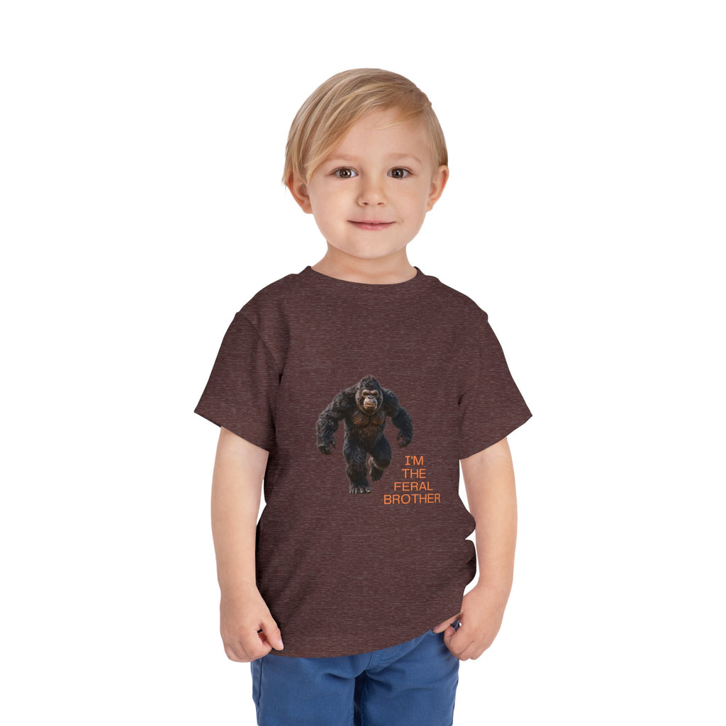 Toddler Tee — "I’m the Feral Brother" Sasquatch Graphic