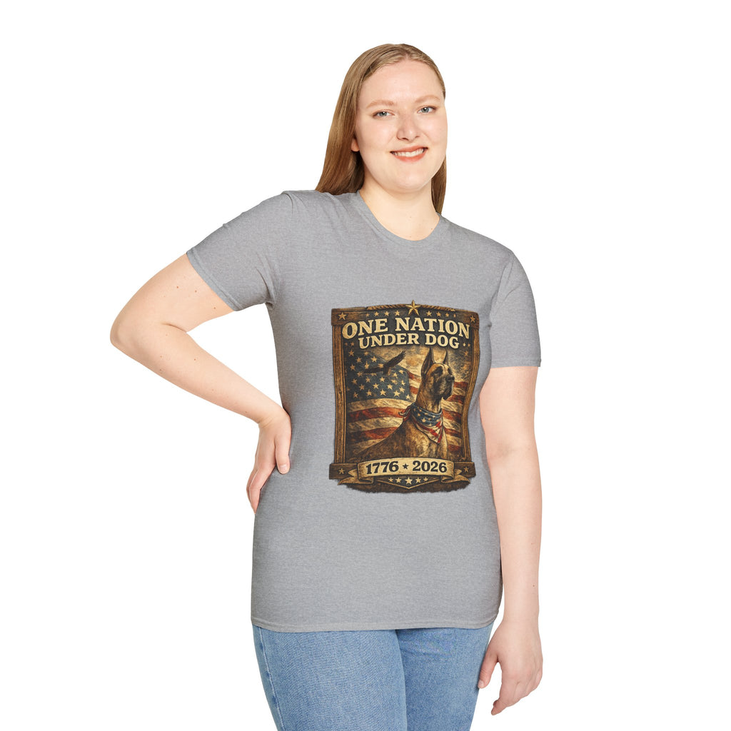 T‑Shirt — Patriotic American Flag Great Dane  Tee (1776–2026)