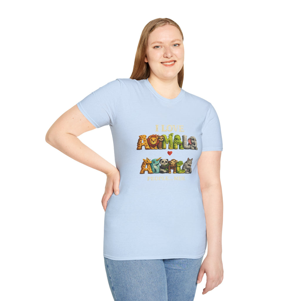 "I Love Animals" Cute Wildlife Graphic Tee
