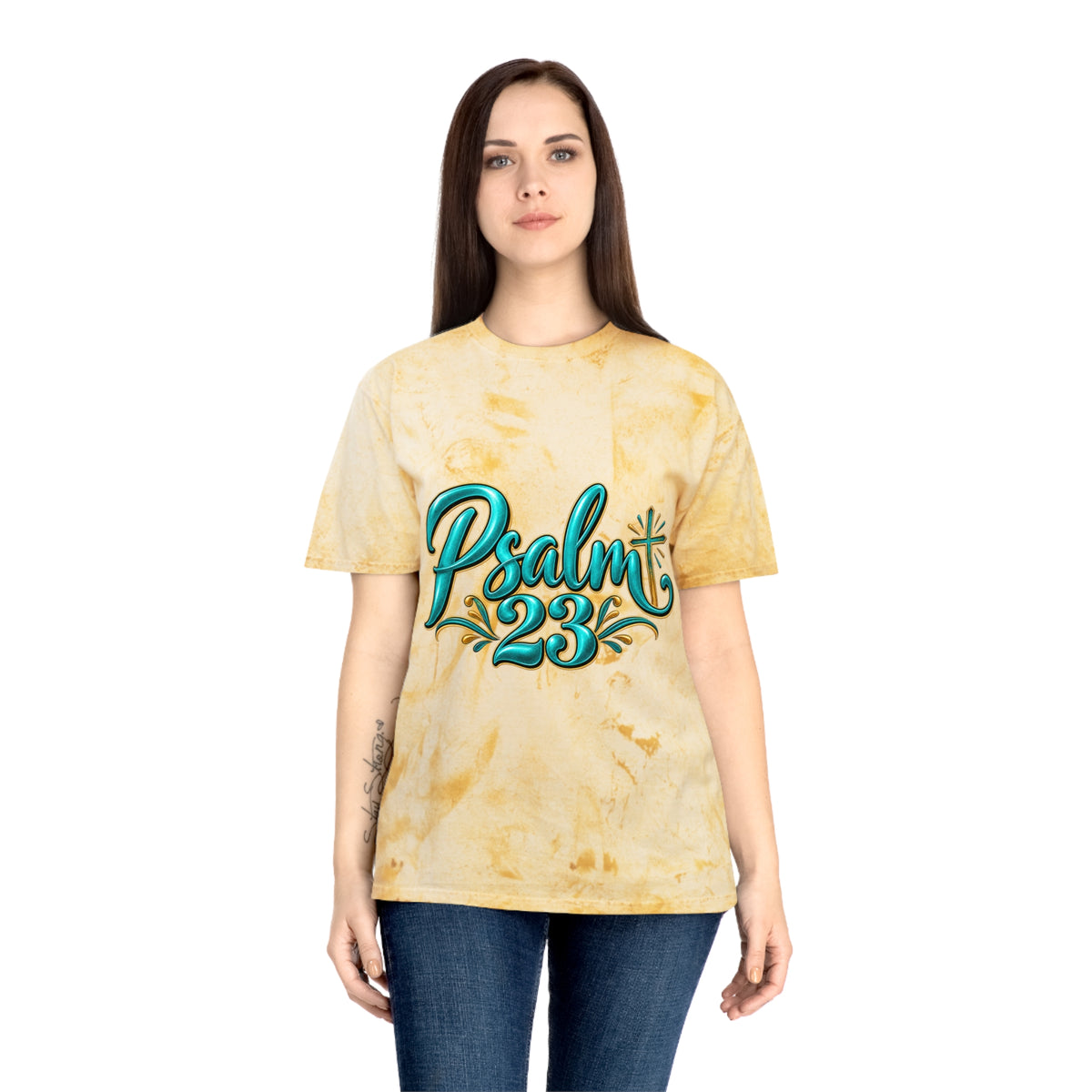 Psalm 23 Tie-Dye T-Shirt — Vintage Scripture Tee with Psalm 23 Verse