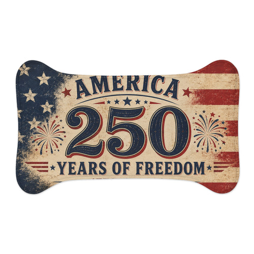 America 250 Years of Freedom 1776–2026 Patriotic Dog/Cat Bowl feeding Mat