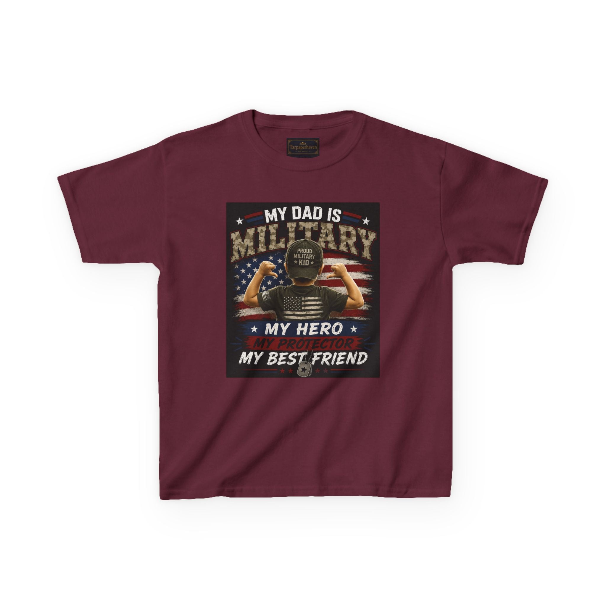 Kids Tee — "My Dad Is Military" Patriotic Hero Shirt