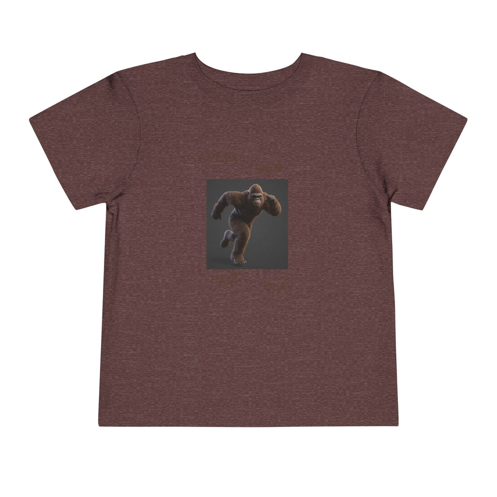 Toddler Tee — 'Speed Wild Fast Play' Running SasquatchGraphic