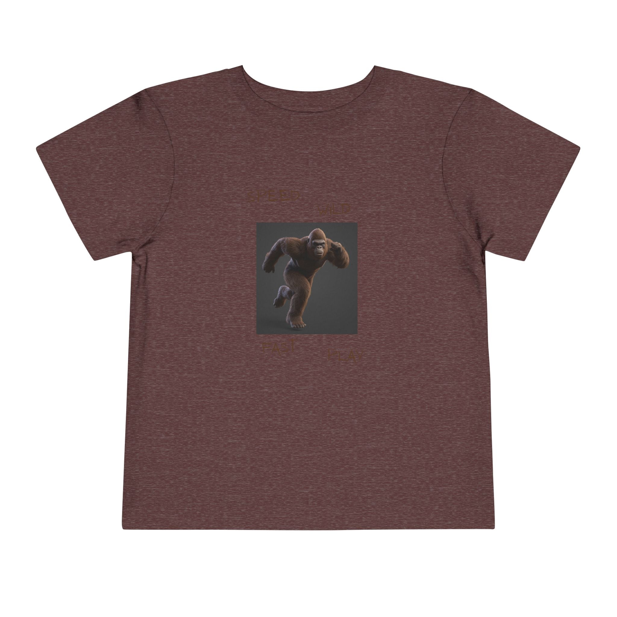 Toddler Tee — 'Speed Wild Fast Play' Running SasquatchGraphic