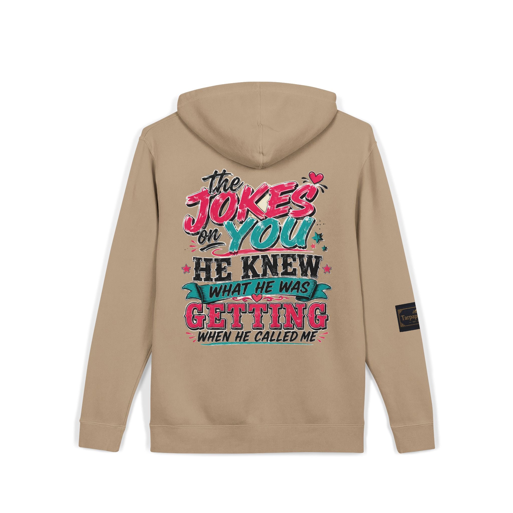 Pigment-Dyed Hoodie — "The Jokes on You" Retro Graphic Pullover