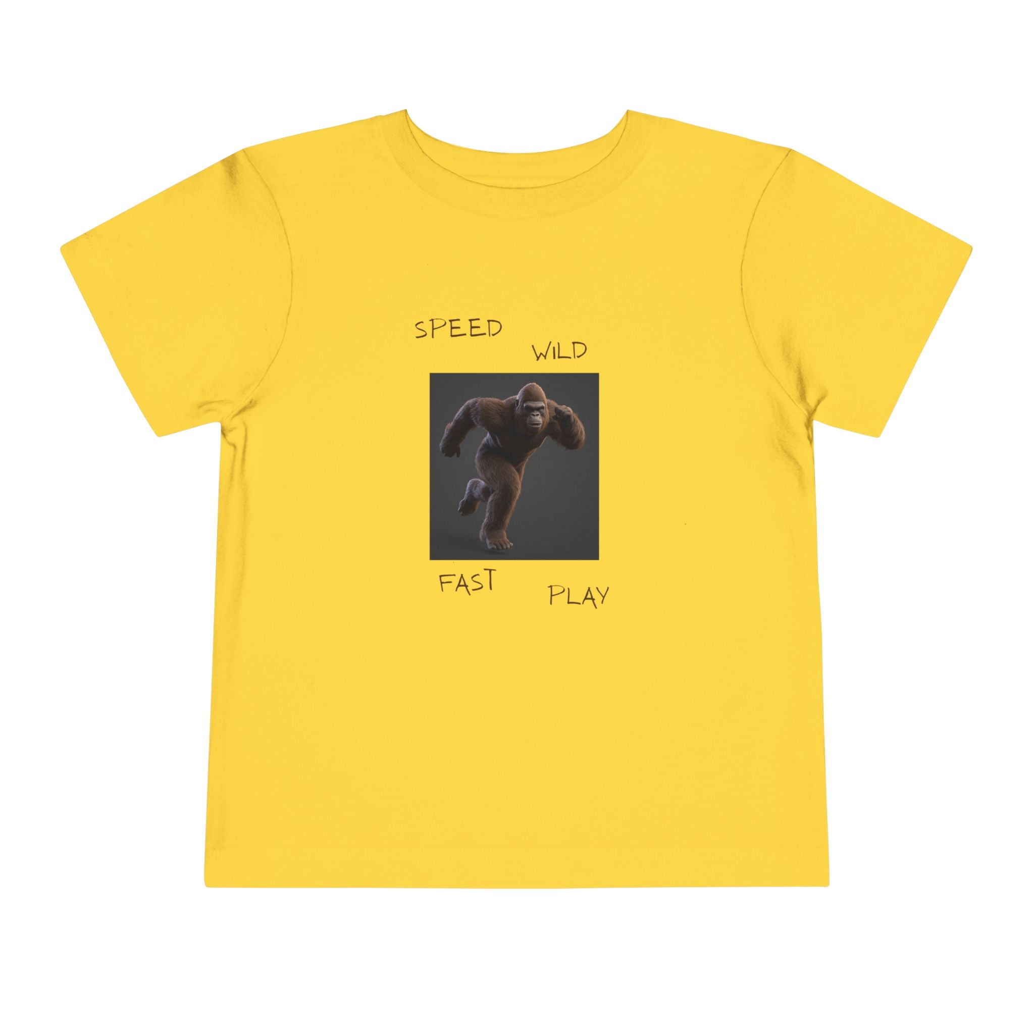 Toddler Tee — 'Speed Wild Fast Play' Running SasquatchGraphic