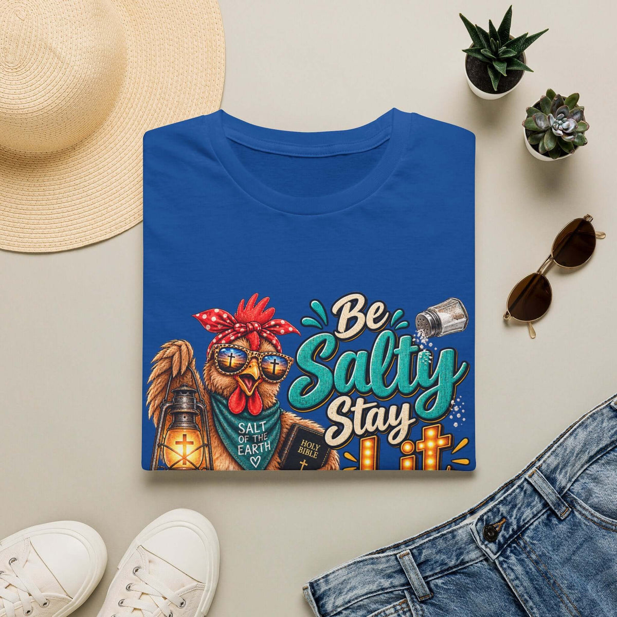 Be Salty Stay Lit Chicken  T-Shirt