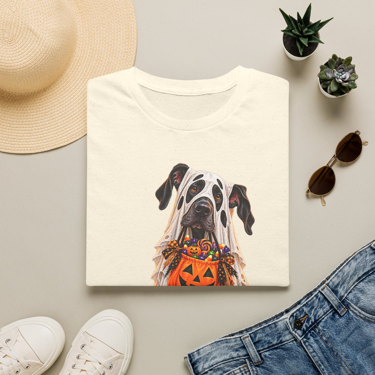 Halloween Dalmatian T-Shirt — Cute Dog with Jack-O’-Lantern Costume
