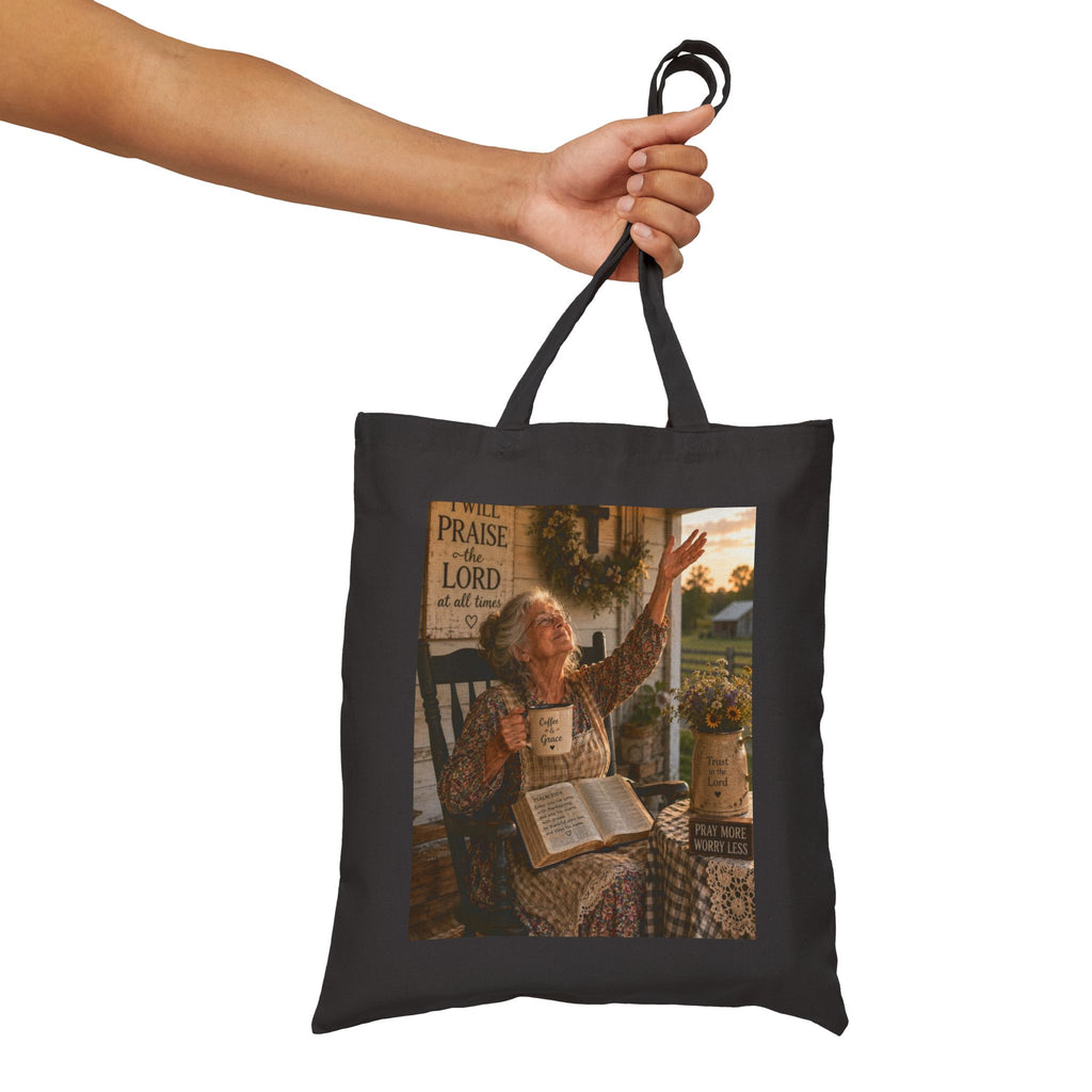 I Will Praise the Lord christian  Cotton Tote Bag