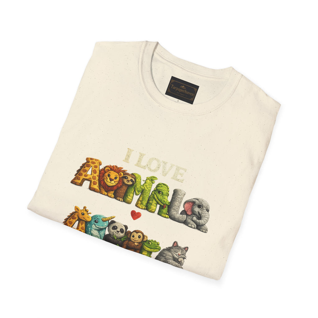 "I Love Animals" Cute Wildlife Graphic Tee