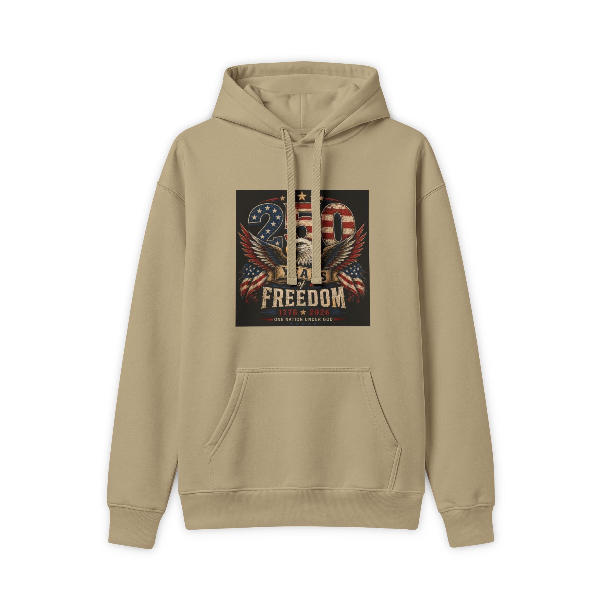 Freedom Eagle Hoodie — "Land of the Free Because of the Brave" Patriotic Sweatshirt