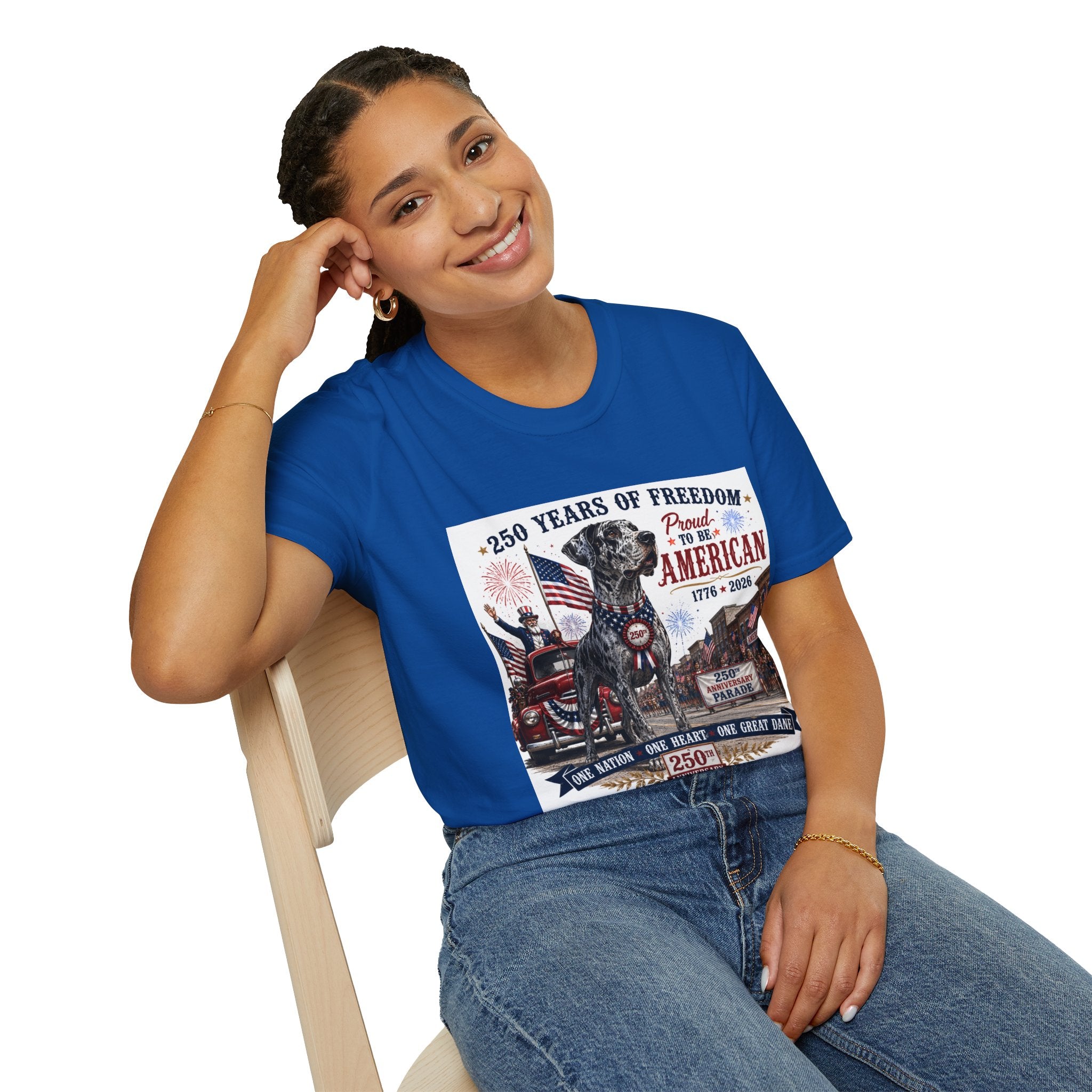 250th Great Dane T-Shirt — 1776–2026 Patriotic Tee