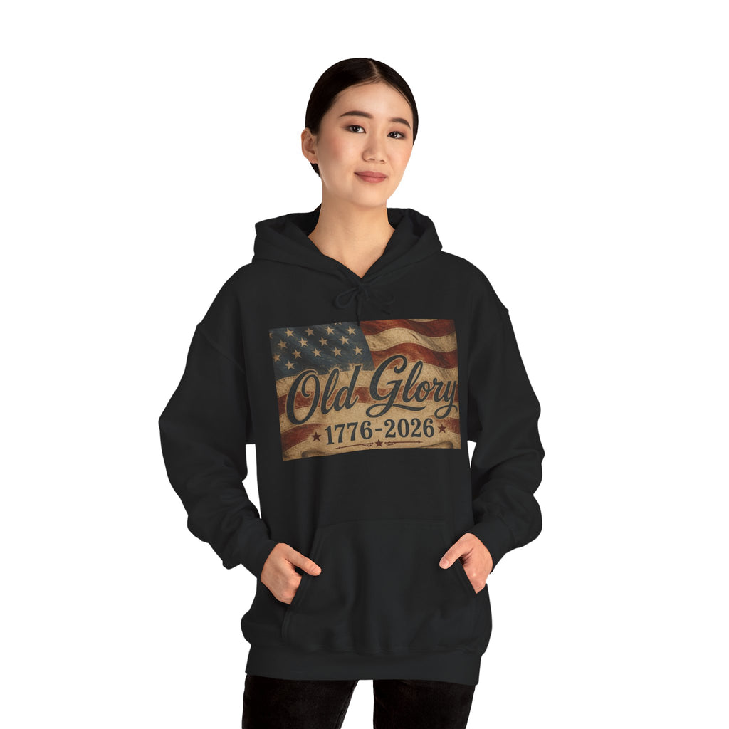 Patriotic Old Glory 1776-2026 Hoodie — American Flag Sweatshirt