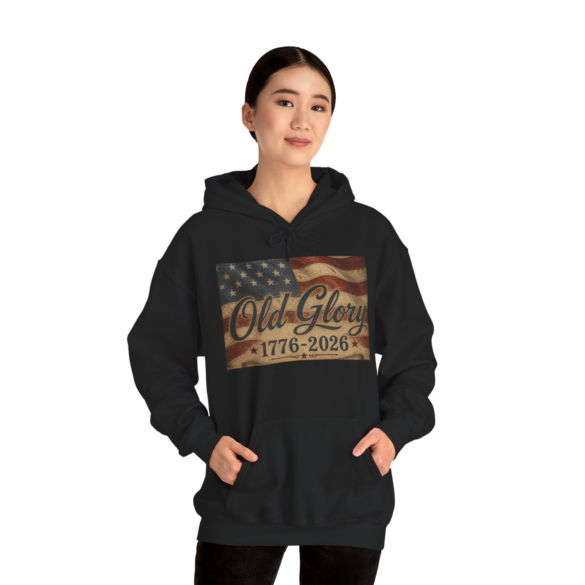 Patriotic Old Glory 1776-2026 Hoodie — American Flag Sweatshirt