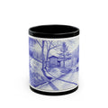 Scenic Appalachian  , Monroe  County OhioBlue Pen Sketch Black Coffee Mug (11oz, 15oz)