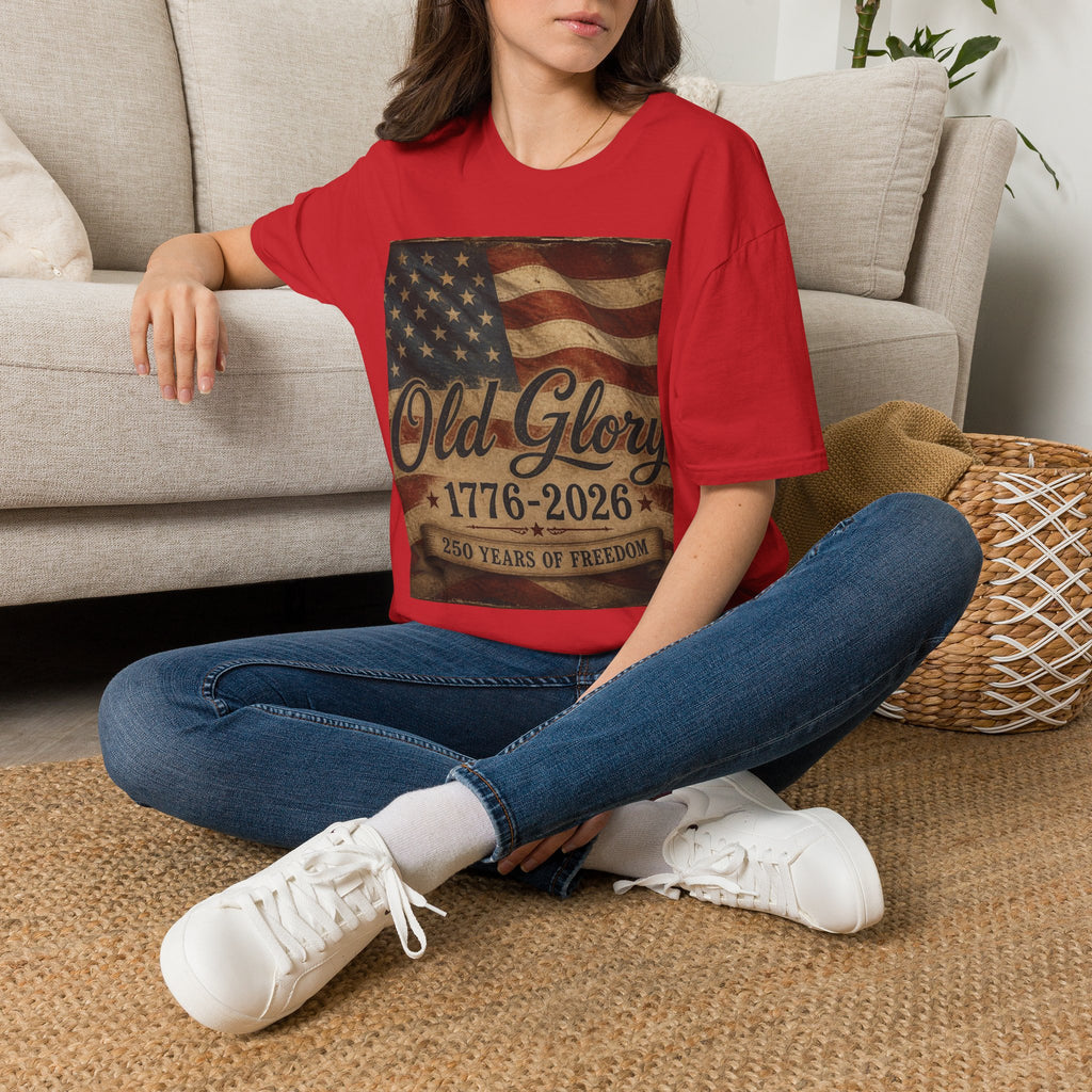 Old Glory Flag T-Shirt — 1776-2026 Vintage American Patriot Tee