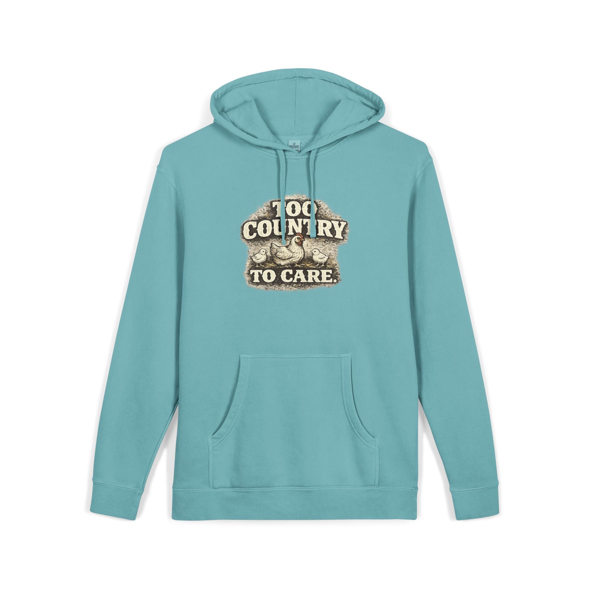 Appalachian Faith Hoodie — "Too Country to Care" Pigment-Dyed Pullover