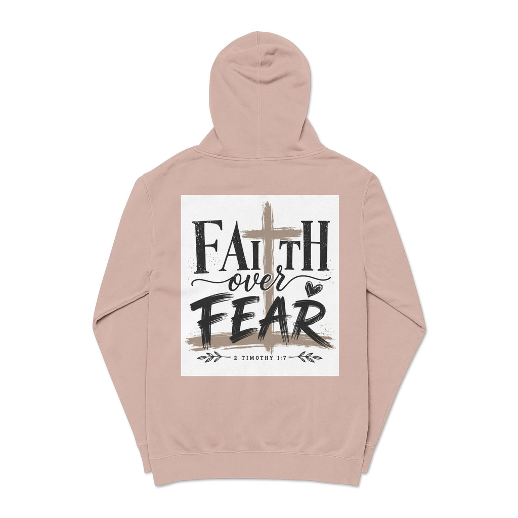 Faith Over Fear Hoodie — Pigment-Dyed Inspirational Pullover
