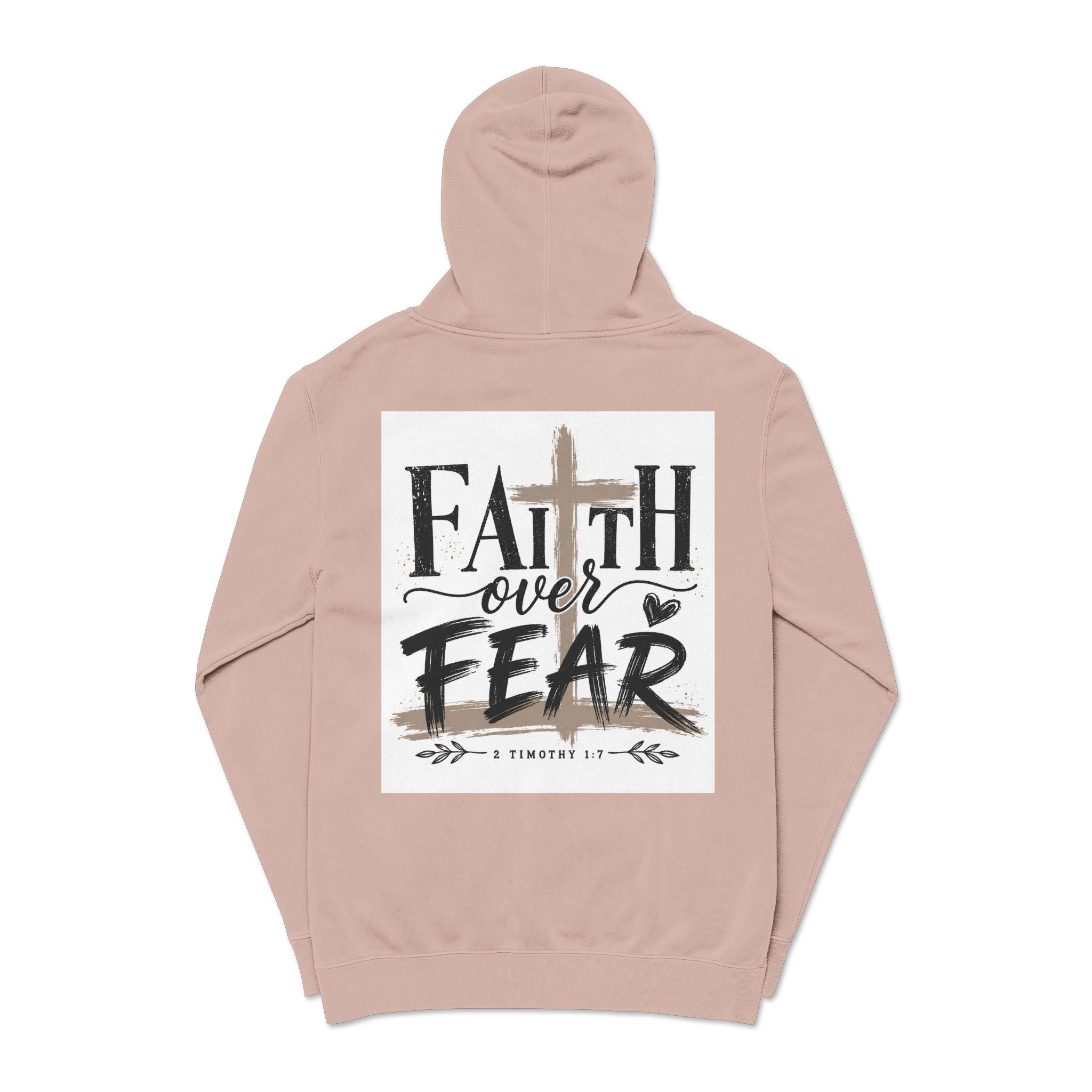 Faith Over Fear Hoodie — Pigment-Dyed Inspirational Pullover