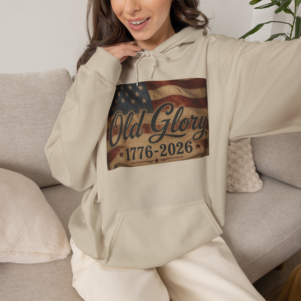 Patriotic Old Glory 1776-2026 Hoodie — American Flag Sweatshirt