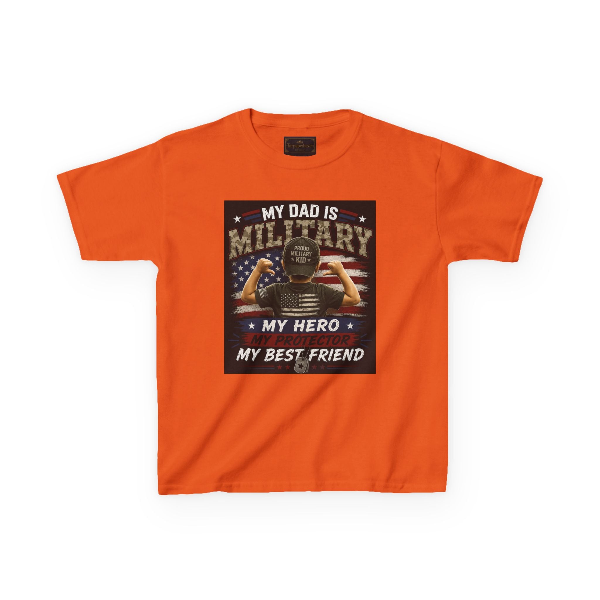 Kids Tee — "My Dad Is Military" Patriotic Hero Shirt