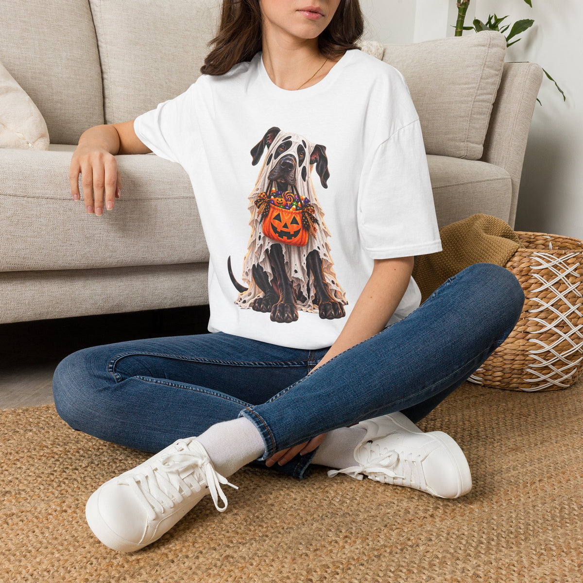 Halloween Dalmatian T-Shirt — Cute Dog with Jack-O’-Lantern Costume