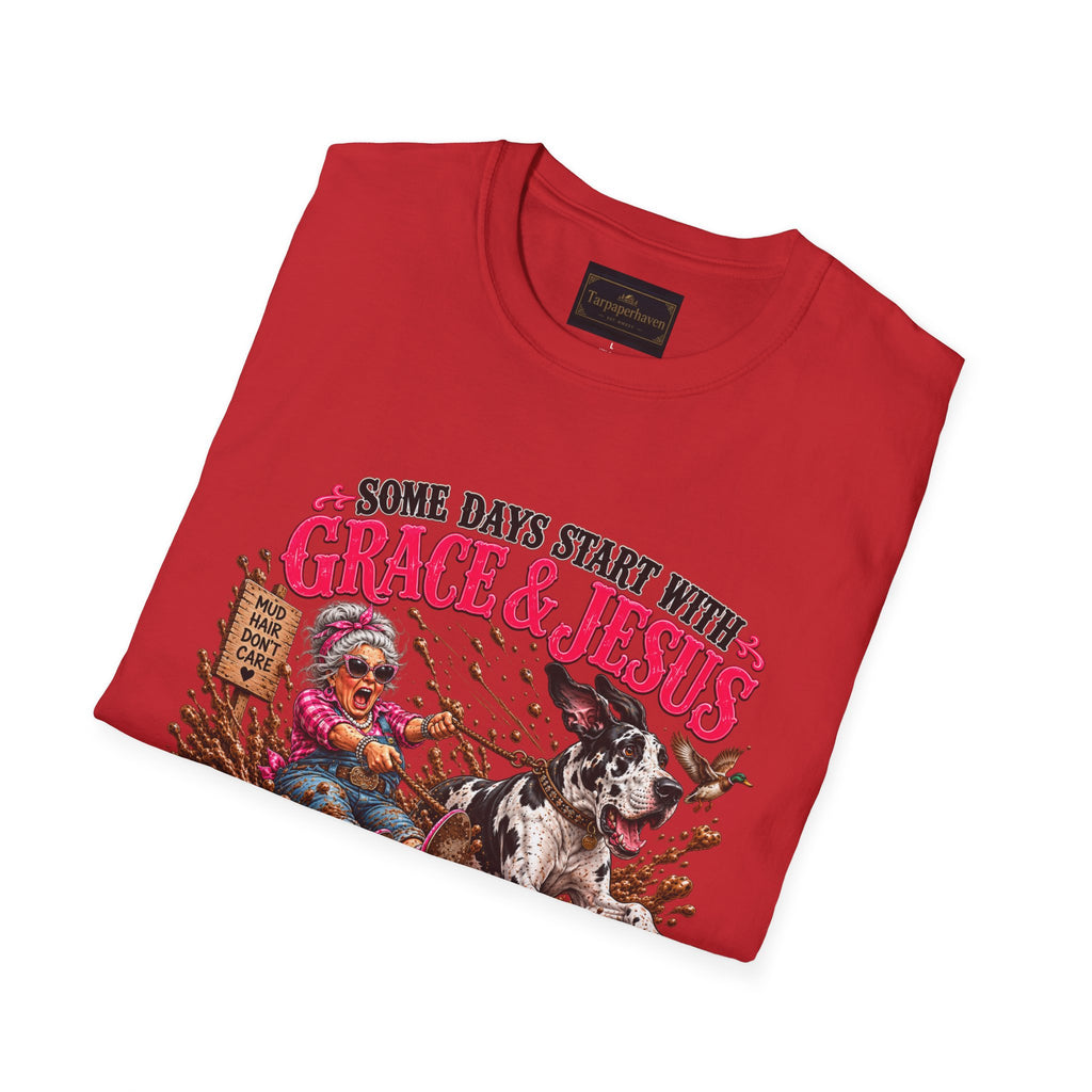 Great Dane Christian Mud Slide  Funny Graphic Tee