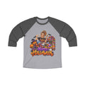Happy Halloween Raglan Tee — Spooky Pumpkin Party Graphic 3/4 Sleeve
