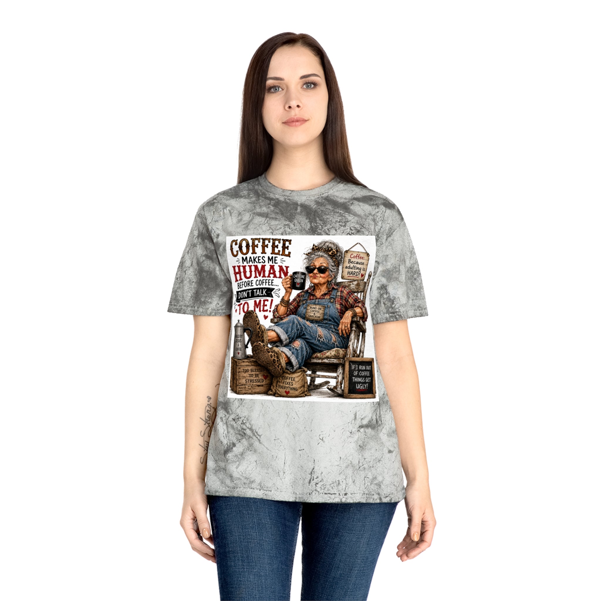 Funny Vintage Grandma Coffee Addict Tee
