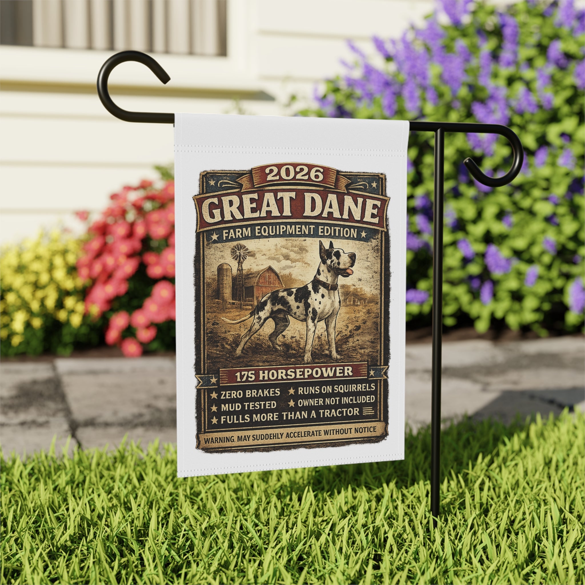 Great Dane Garden Flag – 2026 Horse Power Edition Yard Banner