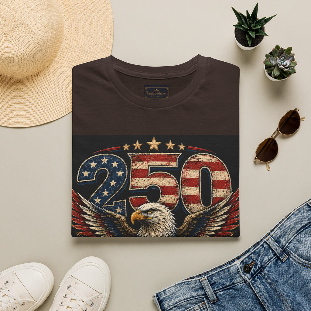 Patriotic 250 Years Freedom T-Shirt — American Flag Eagle Anniversary Tee