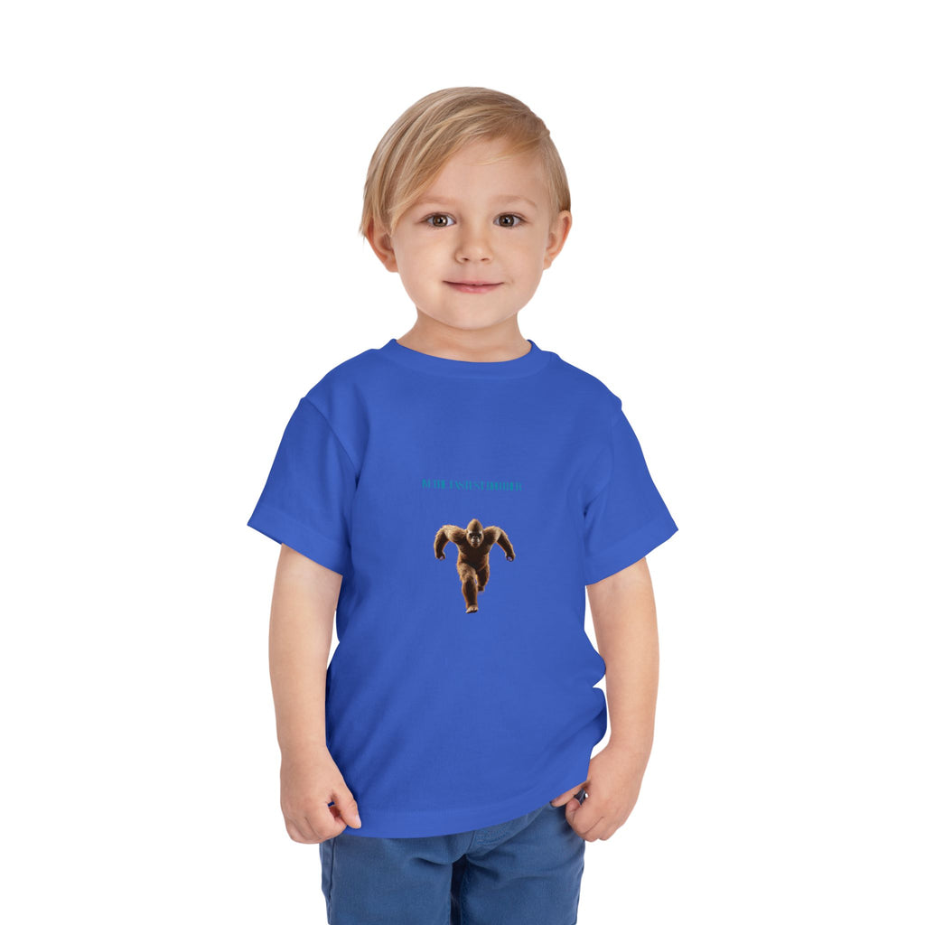 Toddler Tee with Running Sasquatch Print — Kids Shirt
