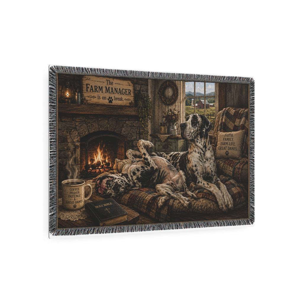 Metal Sign — Cozy Farmhouse Great Dane Scene