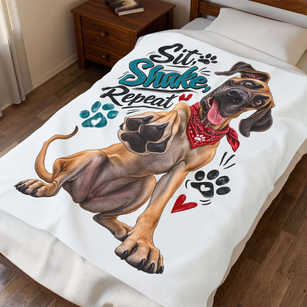 Dog Paw Throw Blanket