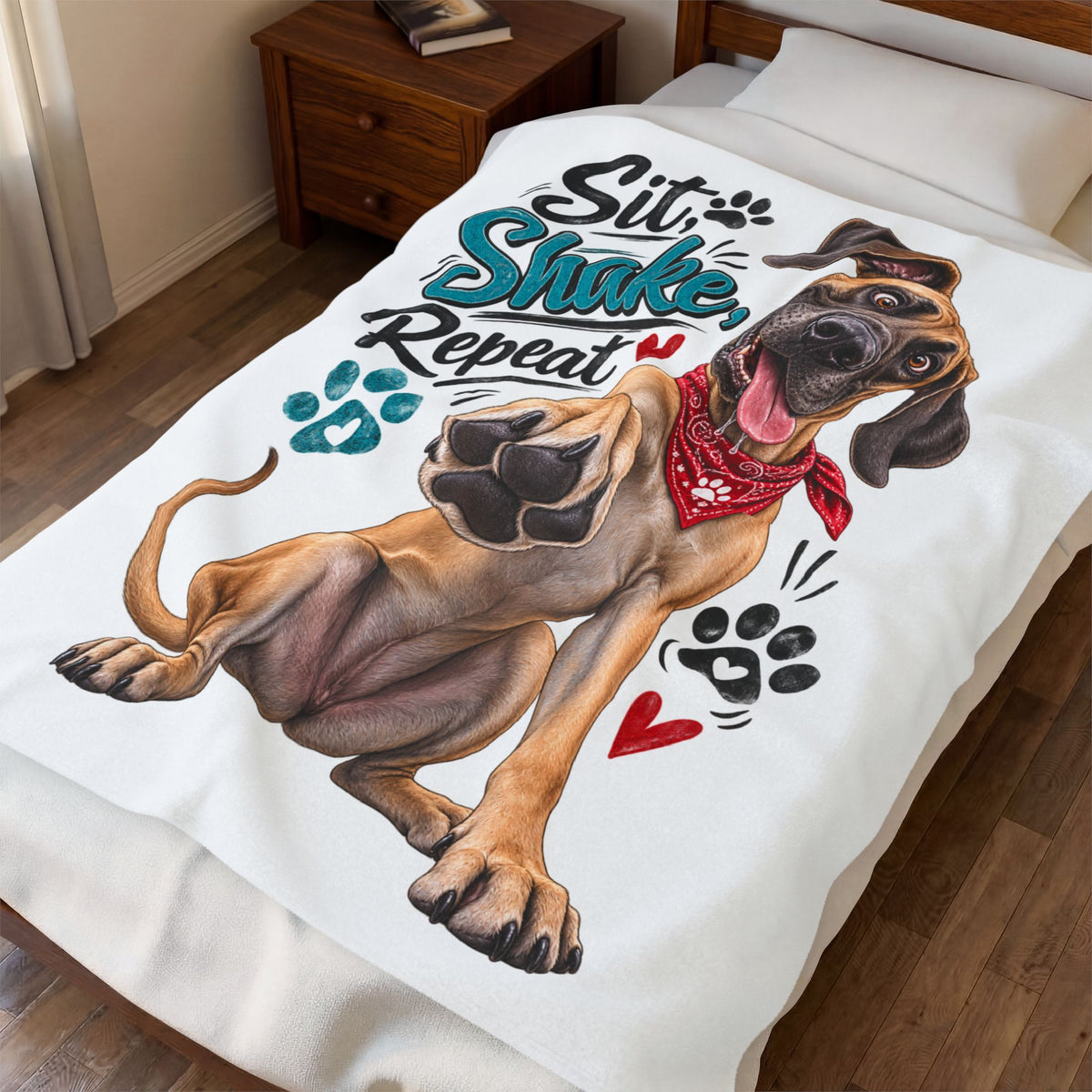 Dog Paw Throw Blanket
