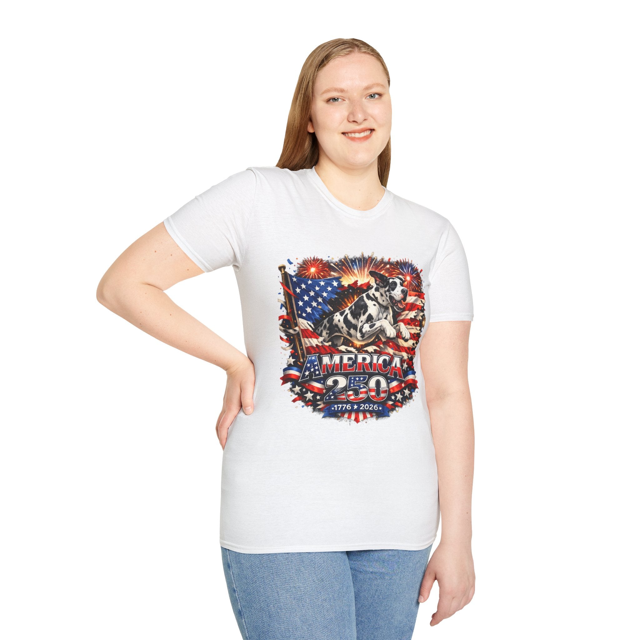 Patriotic Great Dane 'Merica Tee — American Flag 250th T-Shirt