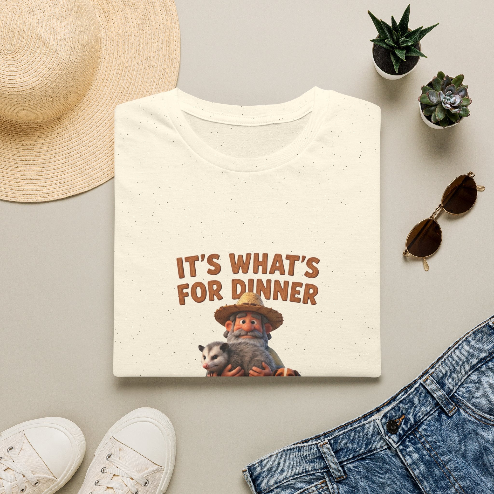 T-Shirt — 'It's What's For Dinner, Hill Folk' Rustic Hunter Graphic Tee