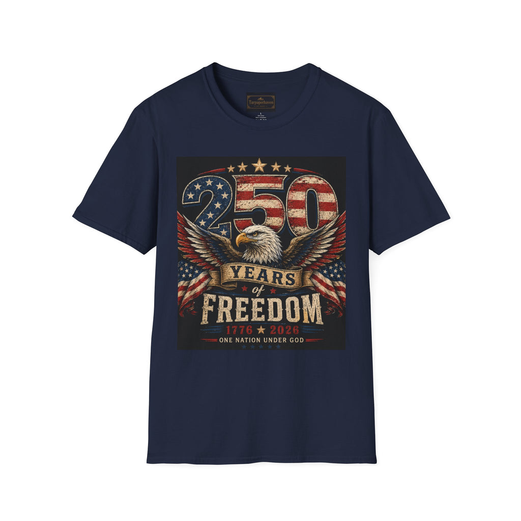 Patriotic 250 Years Freedom T-Shirt — American Flag Eagle Anniversary Tee