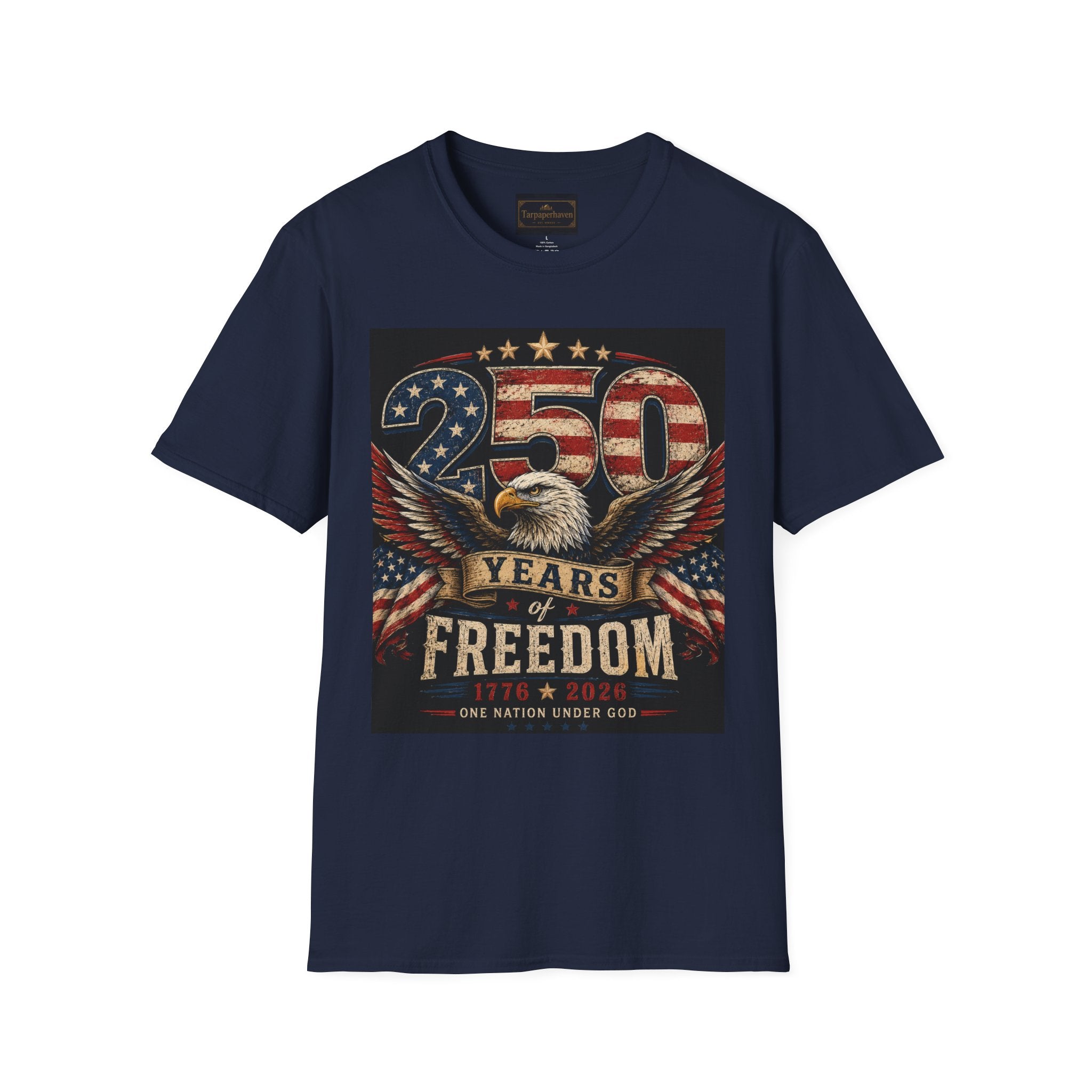 Patriotic 250 Years Freedom T-Shirt — American Flag Eagle Anniversary Tee