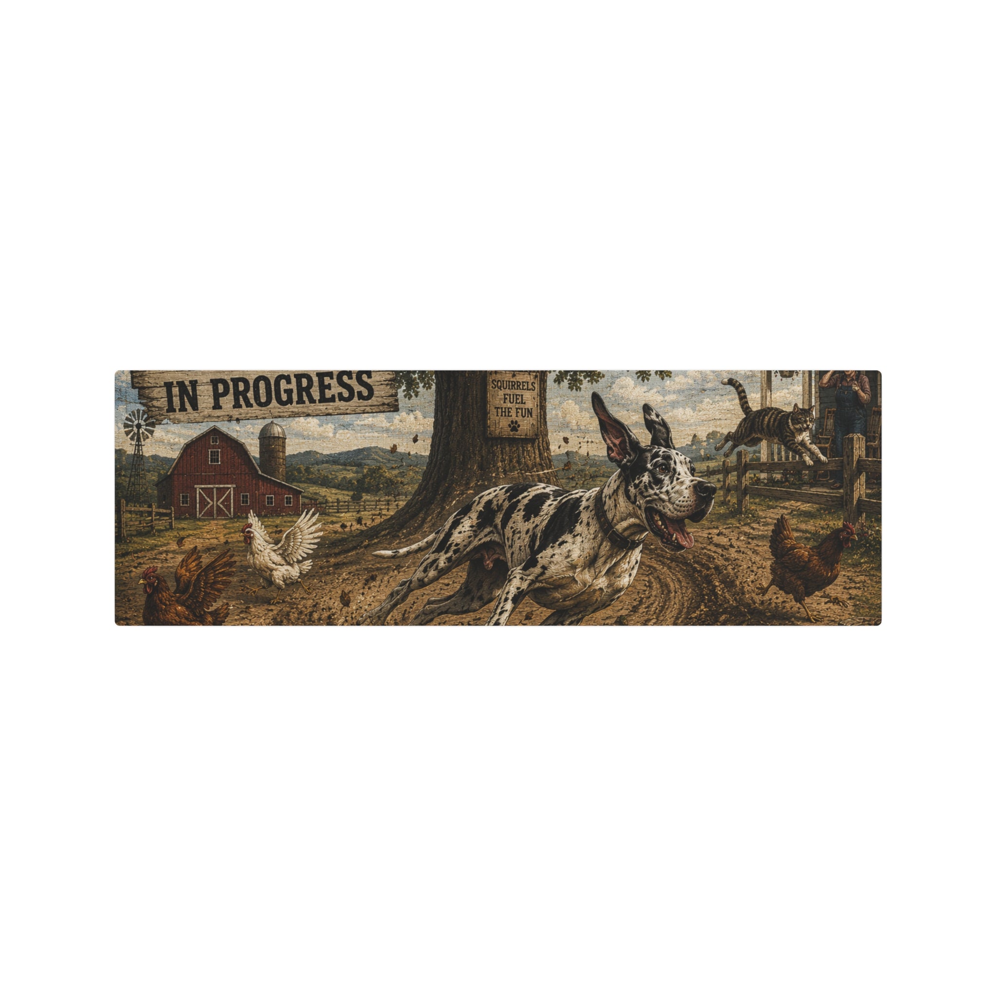 Metal Art Sign - "Warning: Zoomies in Progress" Farm Great Dane  Metal Wall Art