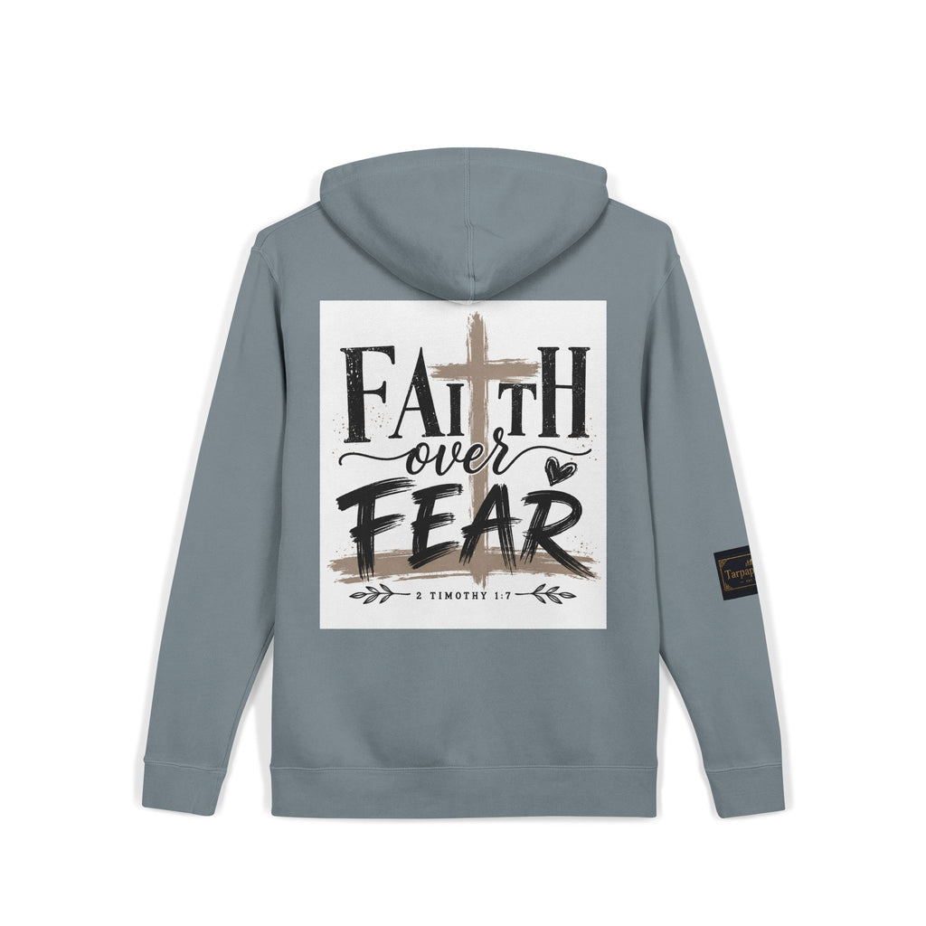 Faith Over Fear Hoodie — Pigment-Dyed Inspirational Pullover