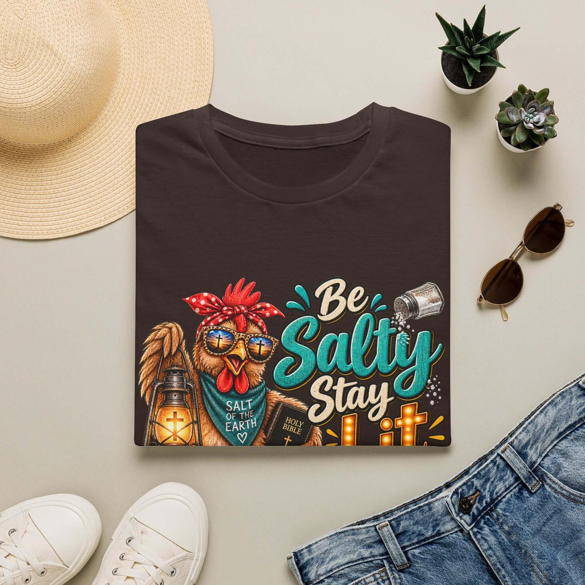 Be Salty Stay Lit Chicken  T-Shirt