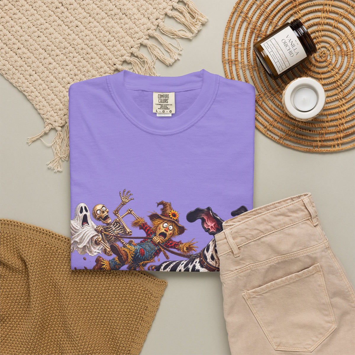 Halloween Great Dane T-Shirt — Cute Dog in Pumpkin Costume Graphic Tee