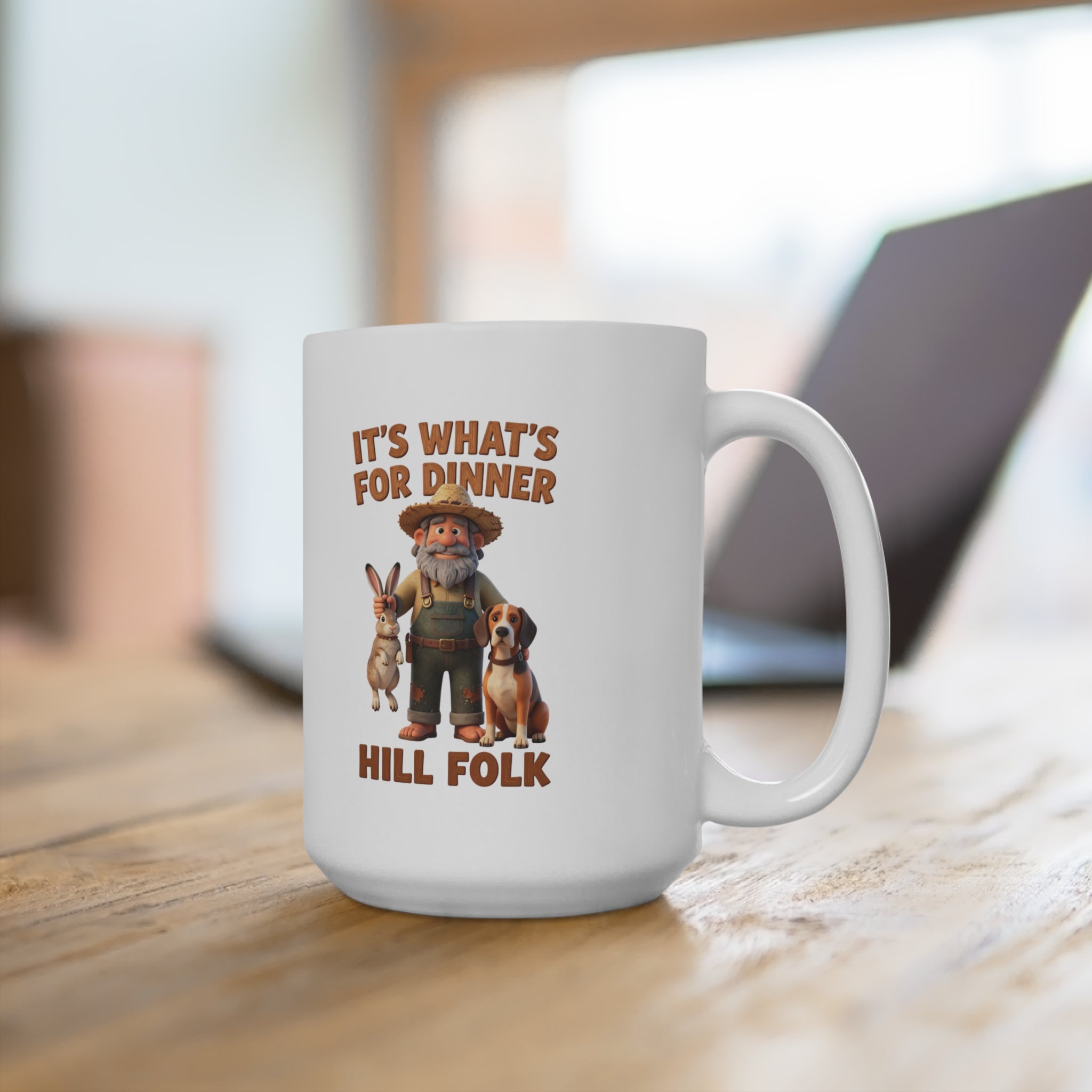 15oz Mug — "It's What's for Dinner" Hill Folk Hunting Coffee Mug Appalachia