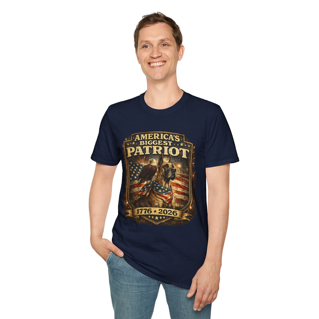 Patriot T-Shirt — Great Dane 1776–2026 Vintage Eagle Flag Tee