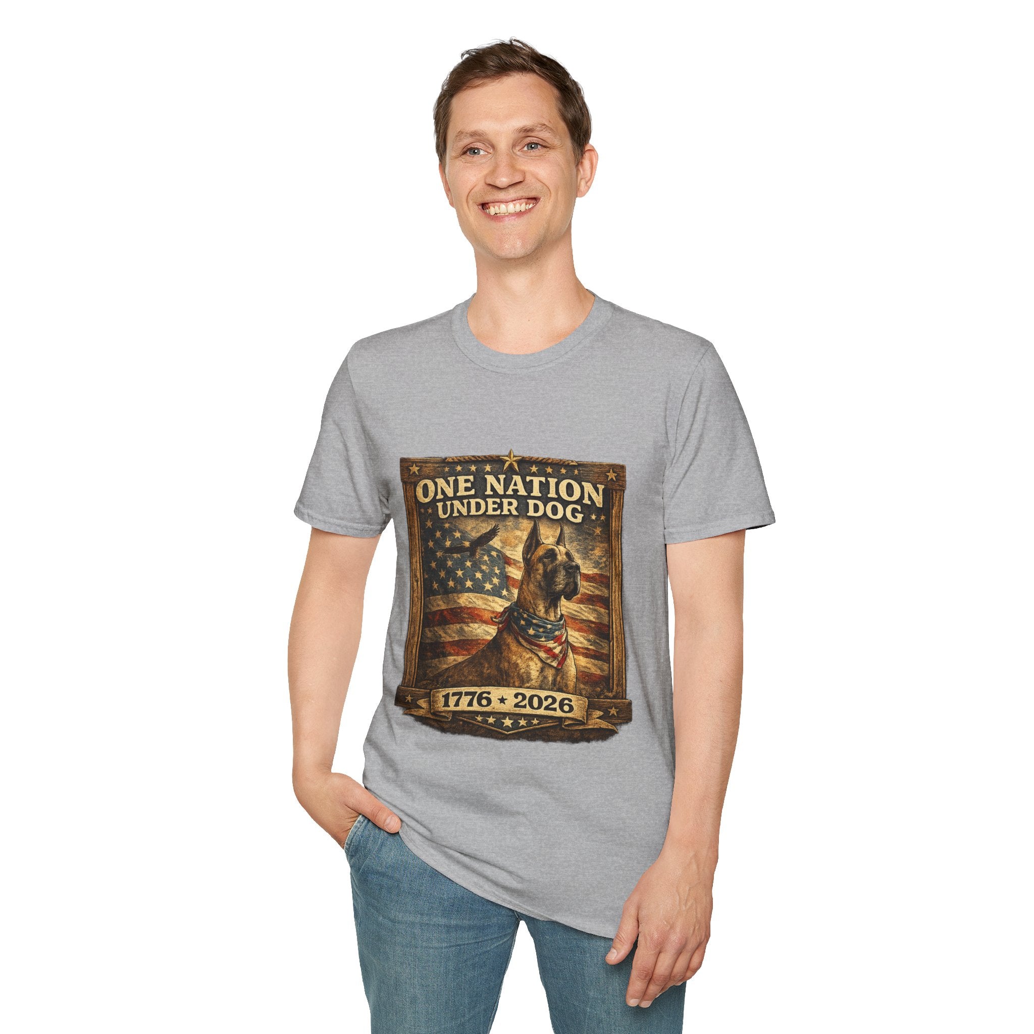 T‑Shirt — Patriotic American Flag Great Dane  Tee (1776–2026)