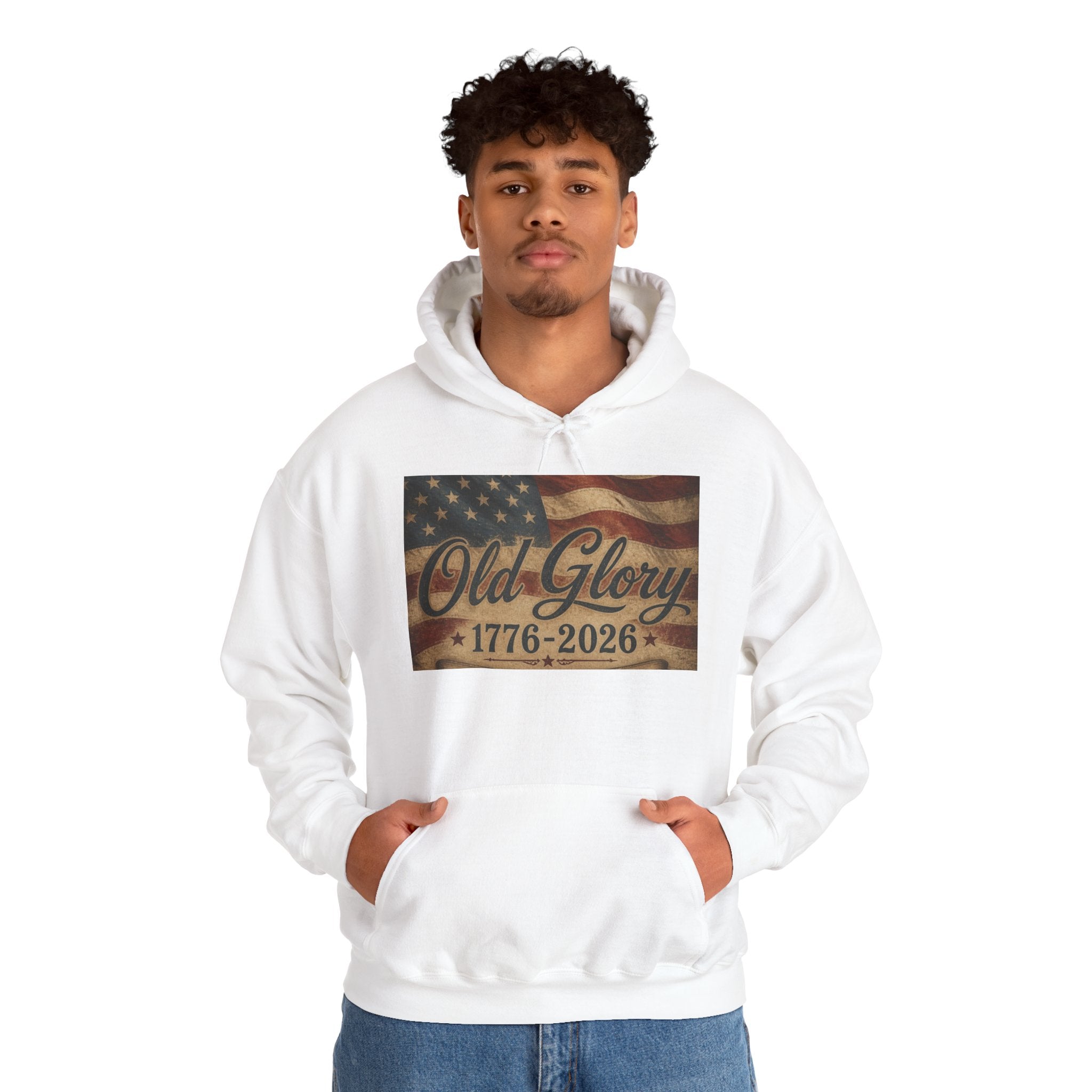 Patriotic Old Glory 1776-2026 Hoodie — American Flag Sweatshirt